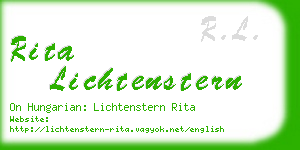 rita lichtenstern business card